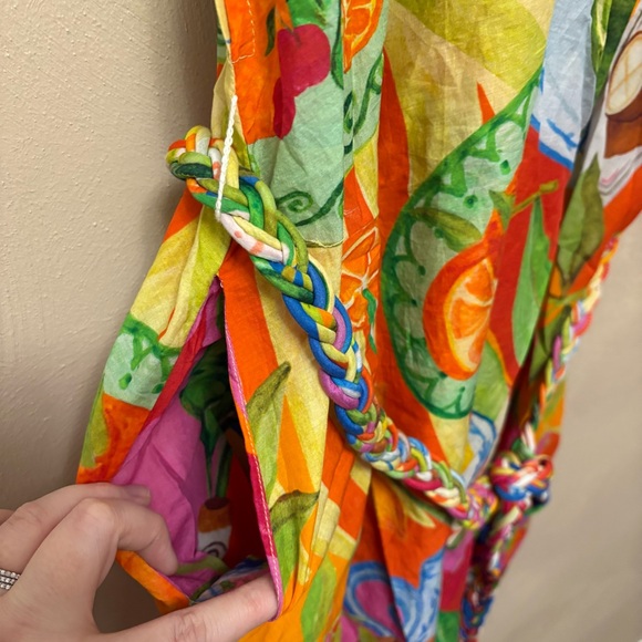 Farm Rio Summer Picnic Sleeveless V-Neck Midi Dress Size Medium NWT New - Picture 9 of 16